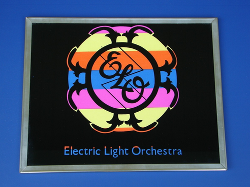 RARE Vintage ELECTRIC LIGHT ORCHESTRA ELO Carnival Prize Glass Picture Rainbow - Picture 2 of 14