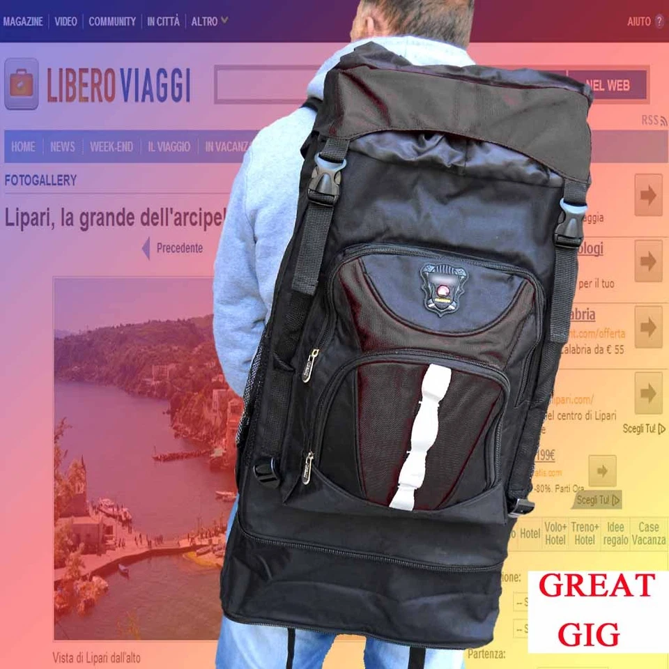 ZAINO VIAGGIO MONTAGNA TREKKING CAMPEGGIO escursione  80 LITRI ingrosso - Immagine 4 di 4