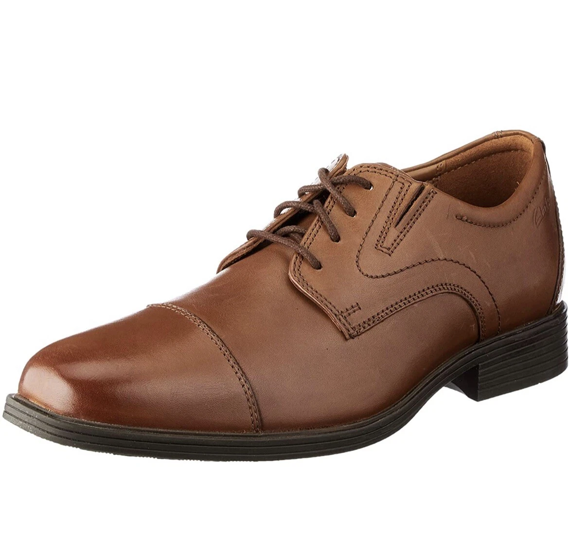Uomo Clarks Uomo Whiddon Berretto Punta Oxford Marrone Taglia 12 Difettoso