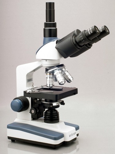 AmScope 40X-2000X Trinocular Compound LED Microscope 3D 2-Layer Mechanical Stage - Picture 2 of 8
