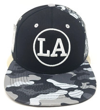 Los Angeles LA City Snapback Hat Cap Adult OSFM Adjustable Black Camo New
