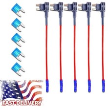 5Pcs Fuse TAP ADAPTER KIT 12V 15 Amp Car Add-a-circuit Mini ATM APM Blade Fuse