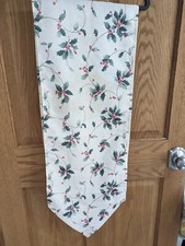 Christmas table runner beige poinsettia print 72 inch holiday festive seasonal