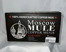 Moscow Mule Copper Mugs Handcrafted NIB Straws Jigger Cleaning Brush Barware