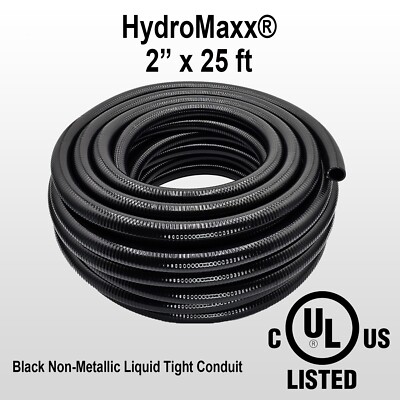 2'' x 25'  Black Flexible Liquid Tight, Non-Metallic Conduit - UL Listed
