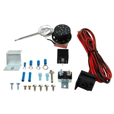 Adjustable Electric 12V Radiator Fan Thermostat Control Relay Wire Kit For Car