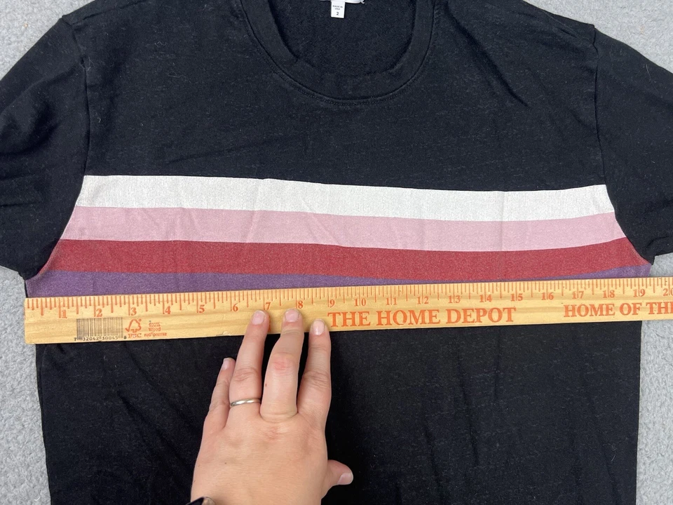 Sudadera Sundry Anthropologie para mujer 2 rayas negras cuello redondo EE. UU. Cozycore Foto 4 de 4