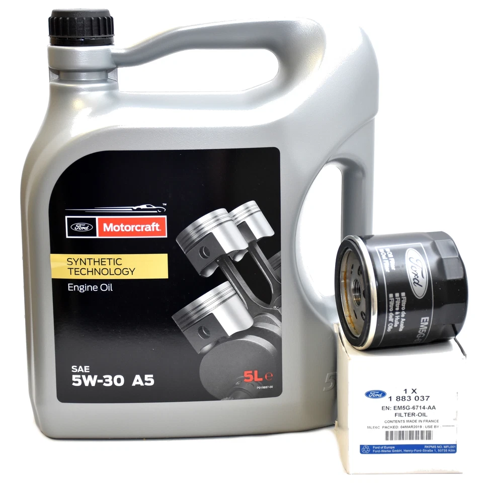 Ford Motorcraft 5W-30 Motoröl 15CF54 5 Liter + Original Ford Ölfilter 1883037