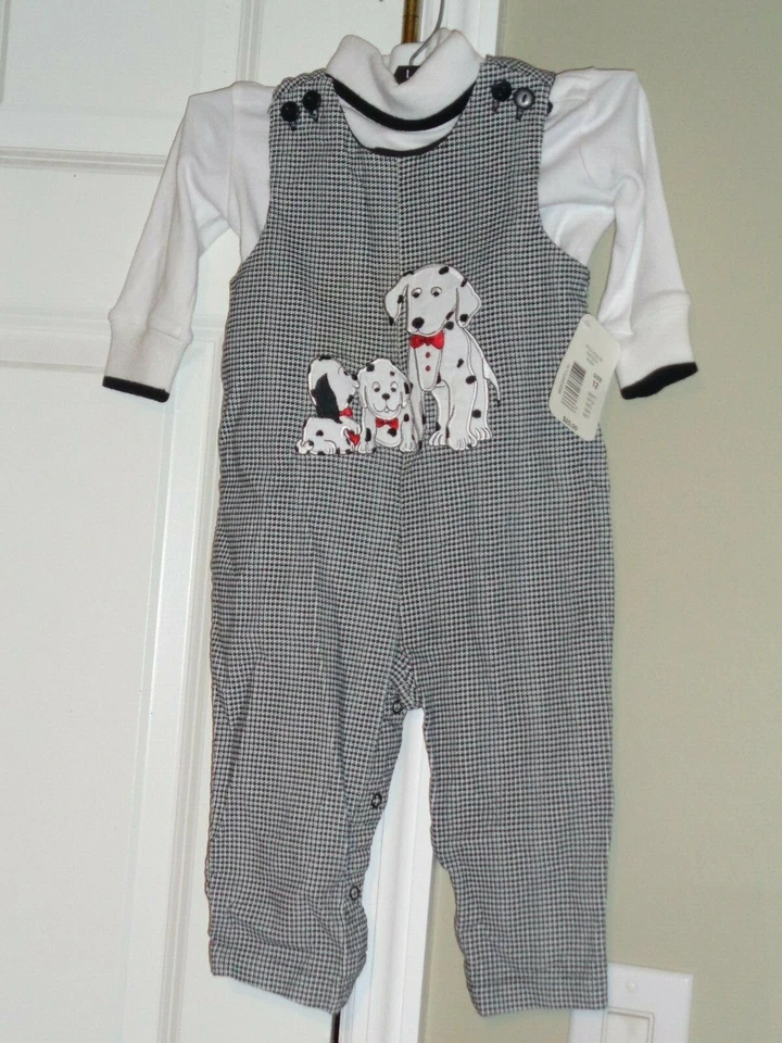 Bebé Niña 12M Manga Completa 2 Piezas BW Cuadros 101 Dálmatas A Presión Comenzando Foto 4 de 4