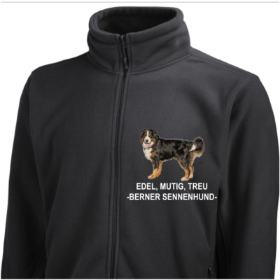 Fleecejacke Jacke BERNER SENNENHUND BODY Stickerei by Siviwonder Hund