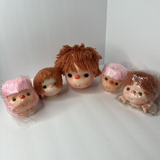 Vintage Doll Yarn Hair Head 2 Sets w/ Hands Assorted NOS Darice 1 Large 4 Small
