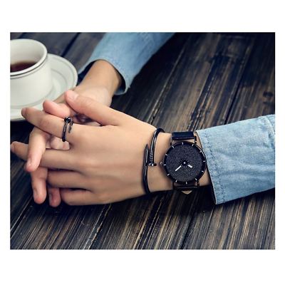 Schöne Smart Sparkle Glitzer Uhr schwarz glänzend Geschenk Geburtstag UK Garantie