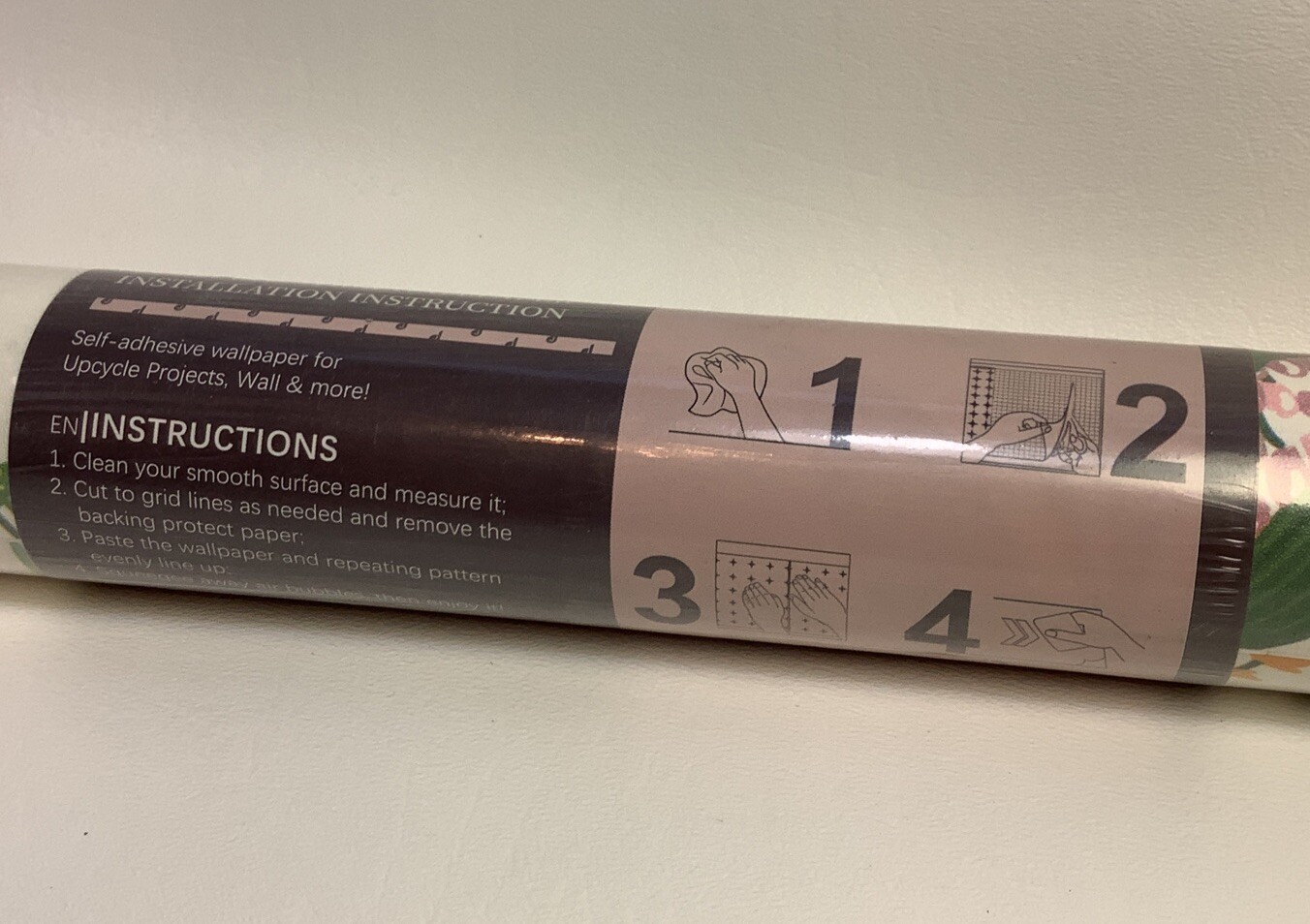 JiffDiff Peel and Stick Floral Wallpaper 17.71” x 118” - Floral Farmhouse Style