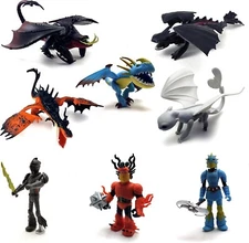How to Train Your Dragon Figures 8 Pcs Set Hiccup Light Fury Toothless Stormfly