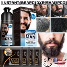 Men's Select Mustache & Beard Hair Color Dye 5 minute Permanent Black Darkening