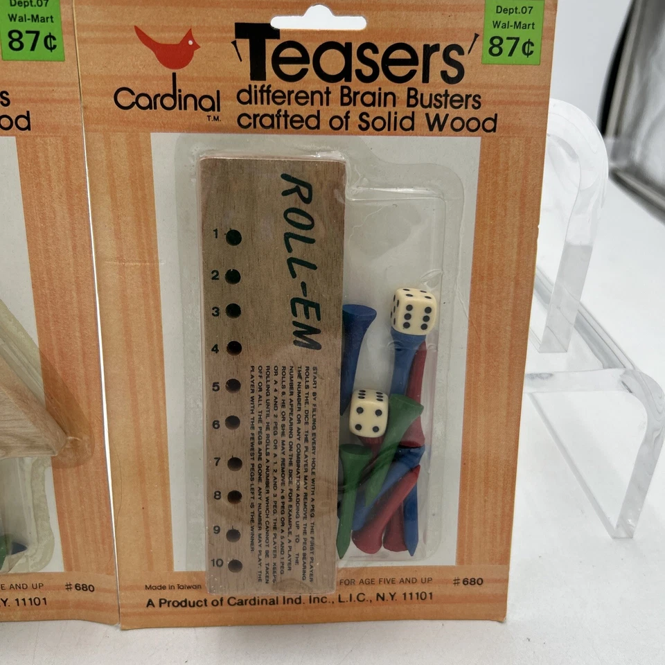 Nuevo Lote de 2 MIND Teasers 1987 Cardinal Industries Juego de Mesa Madera Maciza Sellado Foto 4 de 4