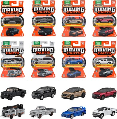 Mattel Matchbox Moving Parts Assortment 8 mini cars Box 988H