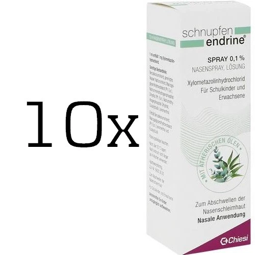 CHIESI GMBH 10x SCHNUPFEN ENDRINE 0,1% Nasenspray 10 ml PZN 03925052