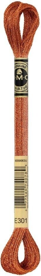 DMC 8 METER LIGHT EFFECTS COTTON THREAD E301 COPPER FREE UK P&P QUANTITY 1
