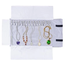 Travel Velvet Jewelry Roll Earrings Rings Necklaces Organizer Clutch Bag for ...