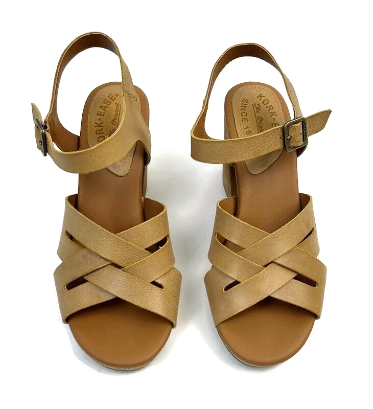 Kork-Ease Hutton Retro-luxe Sandal Women's Size 8 Yellow Mexico Leather — 第 2/4 张图片
