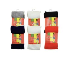 6 pairs Angelina Girls Warm Winter Tights, School Uniforms White Tight XSMALL