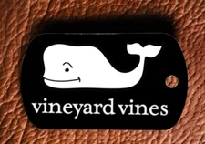 Vineyard Vines Metal Dog Tag | Necklace Pendant | Key Chain Accessory | Bag Tag