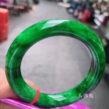 Certified Natural Grade AAA Ice Green Burmese Jade jadeite bracelet bangle 58MM