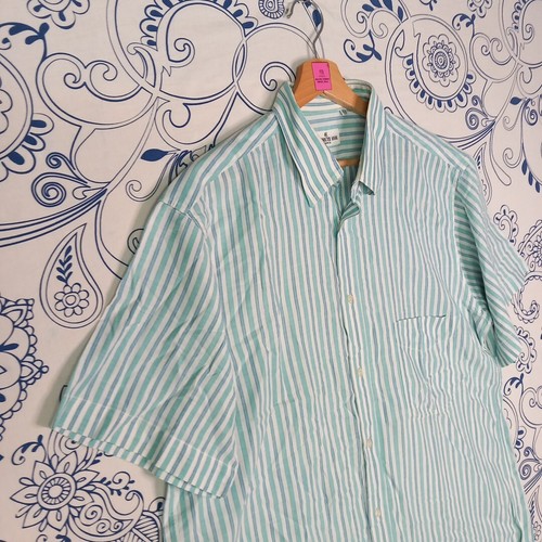 CERRUTI 1881 CAMICIOTTO LINEA PARIS TG 42 STRIPED SHORT SLEEVE BUTTONED SHIRT IT - Foto 9 di 16