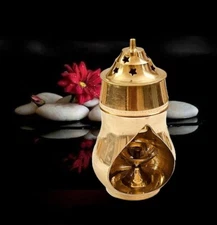 Gorgeous 6" Brass Camphor Aroma Incense Burner Oil Lamp Diya Navratri Puja