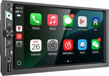7'' Double Din Car Stereo with Wireless Apple Carplay & Android Auto, Wireless A