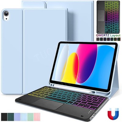 Touchpad QWERTZ Tastatur Für iPad 7/8/9/10/11th Air 3 4 5 6 Pro 11 Schutz Hülle
