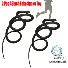 2Pcs 43inch Fake Realistic Scary Snake Rubber Toy Prank Party Easter Xmas Gift