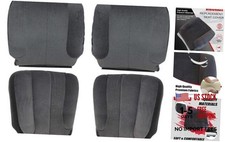 Driver Passenger Bottom Top Lean Back Cloth Seat Covers Dark Gray