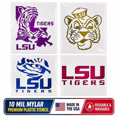 LSU Tigers Stencil   College Football, Sports Fan Art, Craft, Wall Decor Design