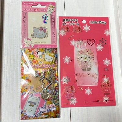 Hello Kitty Glitzer Aufkleber für Handy Charmmy Sanrio 3 Arten