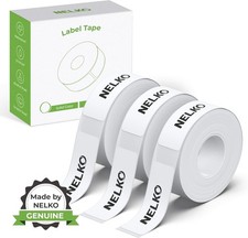 NELKO Genuine P21 Label Maker Tape, 0.55"x1.57" 14mmx40mm -3 Rolls, White
