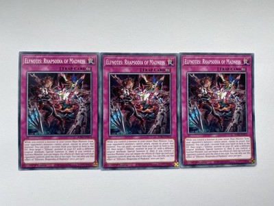 Yugioh! 3x Elfennoten: Rhapsodien des Wahnsinns BPRO-DE072 Common 1. Auflage NM