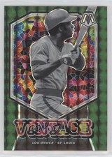 2021 Panini Mosaic Vintage Green Mosaic Prizm Lou Brock #V8 HOF 2k3