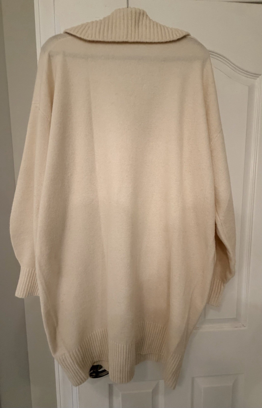 Express Ivory Collared Pullover Sweater Knit Ribb… - image 3