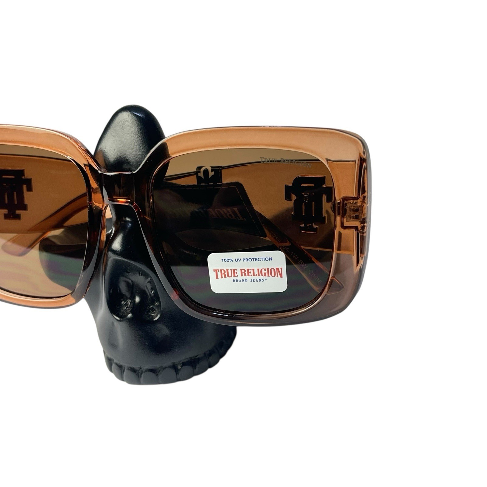 TRUE RELIGION Brown Transparent Oversized TR56404 Sunglasses NEW NO CASE thumbnail 2