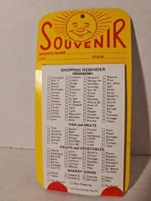 Vintage Souvenir Post Card Shopping List Book, 1974 Modern Sales Grand Rapids MI