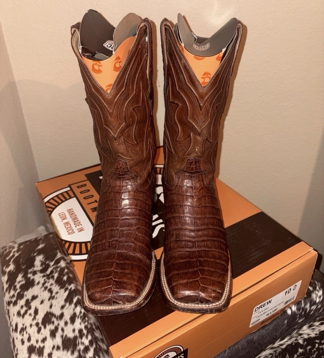 Animal Print Leather Upper Western Boots for Men for Sale  display picture 3