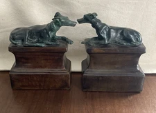 Maitland Smith Bronze Whippet Dog Bookends 7"