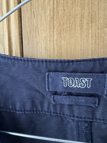 Toast Navy Indigo V Neck Utility Dress Button Up Pinafore Pockets - Size L - Picture 6 of 17