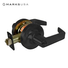 Marks USA -195AB - Commercial Lever Set - 2 3/4" Backset Flat Black Entrance