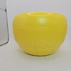 Vintage MCM Haeger USA 167 Art Pottery Yellow Texture Dotted Round Planter