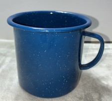 Coffee Mug Enamelware Speckled Blue 16 oz Camping Outdoor