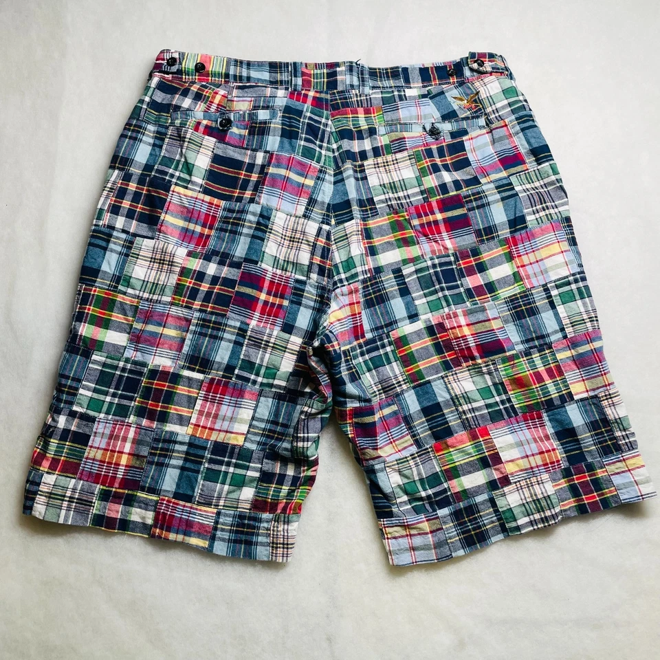 American Living Mens Multicolor Madras Patchwork Plaid Chino Shorts Size 40 - Image 2 of 4