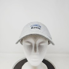 Roots Hat Cap Baseball Strap Back One Size Gray Mens Beaver Logo Jersey